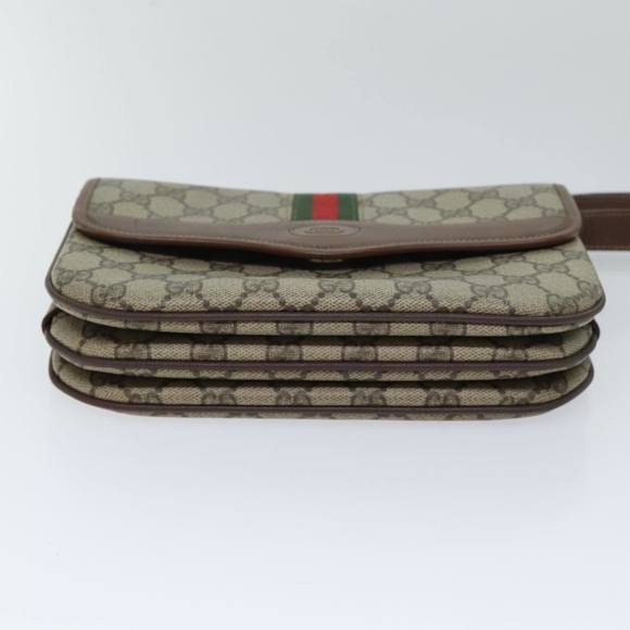 GUCCI GG Supreme Web Sherry Line Shoulder Bag PVC Beige Red 001 113 Auth ep3944 - Picture 9 of 16